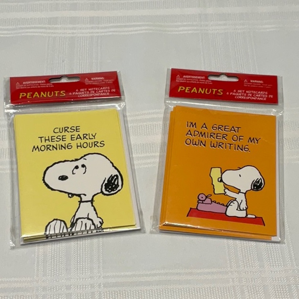 Peanuts 2 Pack  Six Notecards Each